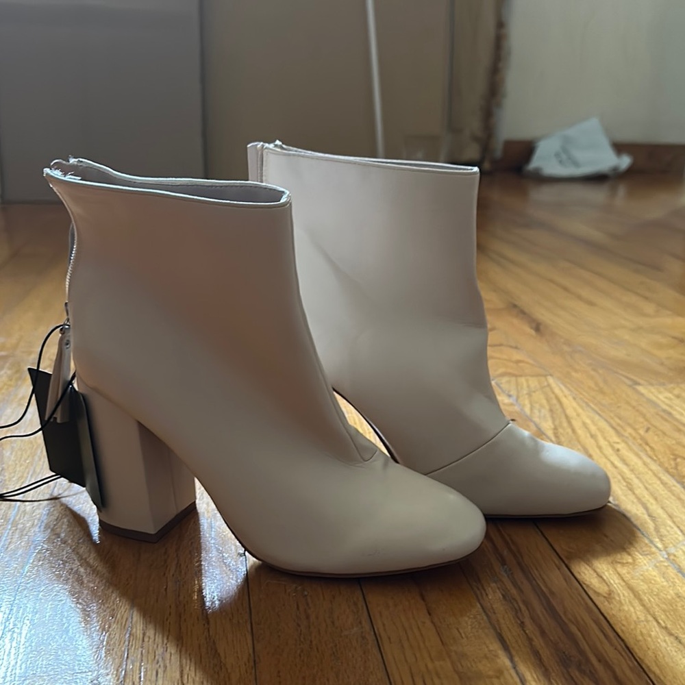 Elegant Cream Ankle Boots